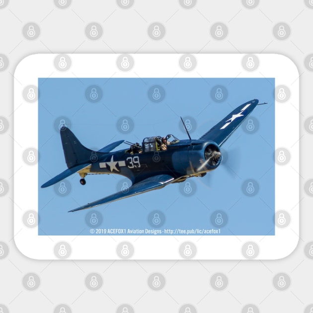 Douglas SBD-5 Dauntless Dive-Bomber Sticker by acefox1